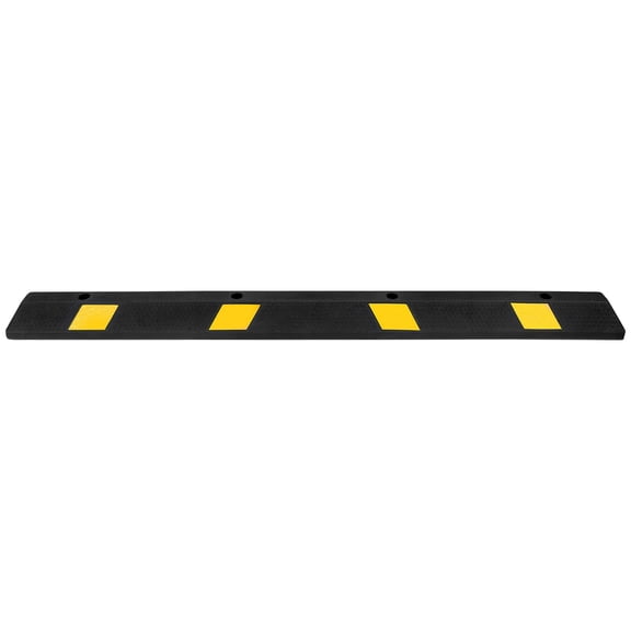 72 Inch Heavy Duty Rubber Parking Stopper with Reflective Strips for Garage Driveway Cars Vans Trucks