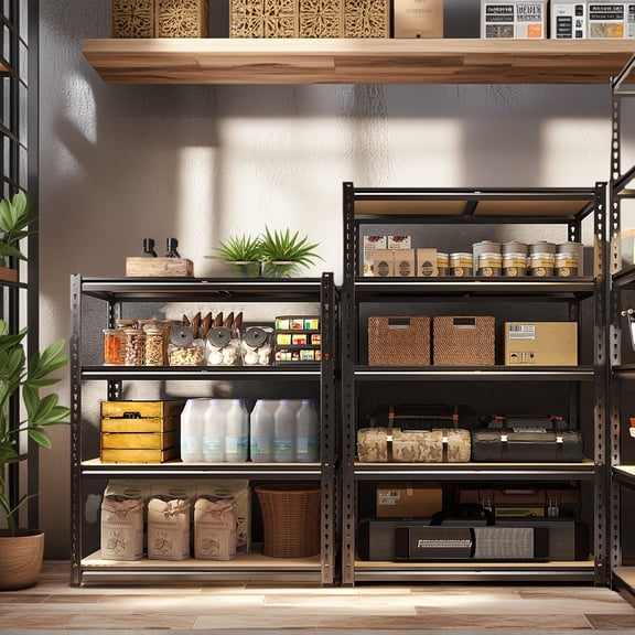 72In Heavy-Duty Metal Storage Rack - 2000LBS/Layer, Adjustable Height, Industrial Utility Shelves for Warehouse/Home/Office (Gloves & Hammer Included)