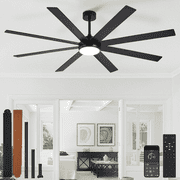 Depuley 72-Inch Indoor/Outdoor Ceiling Fan with Light - 8-Blade in Black Walnut, Remote & App Control, Dimmable 3CCT LED, Quiet DC Motor