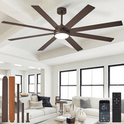 Depuley 72-Inch Indoor/Outdoor Ceiling Fan with Light - 8-Blade in Brown Walnut, Remote & App Control, Dimmable 3CCT LED, Quiet DC Motor