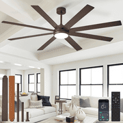 Depuley 72-Inch Indoor/Outdoor Ceiling Fan with Light - 8-Blade in Brown Walnut, Remote & App Control, Dimmable 3CCT LED, Quiet DC Motor