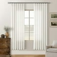 thumbnail image 1 of 72 Inch Linen Curtains Pinch Pleated 2 Panels for Dining Room Bedroom Semi Sheer Pleat Drapes with Hooks Rings Light Filtering Short Window Curtain Cabit Closet Beige Ivory White 40x72, 1 of 7