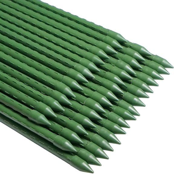 72 Inch Metal Tomato Stakes Plant Support Sticks 6 Ft Tall 7/16 Inch Diameter Pack of 25