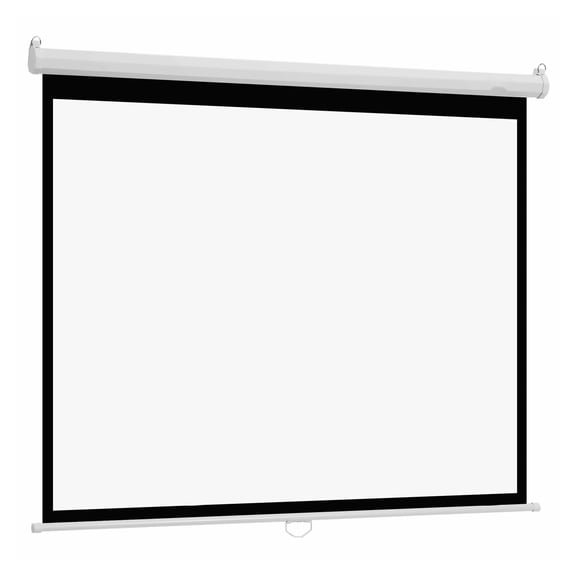 72 Inch Projector Screen, 4:3 Manual Pull Down - 4K HD Movie Projector Screen for Home Theater, Office, Portable Wall Mount Display
