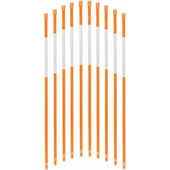 72-Inch Reflective Driveway Markers, 5/16-Inch Diameter, Hollow Fiberglass Poles, 20-Pack for Night Visibility