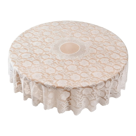 72 Inch Round Lace Tablecloth Tail Flower Embroidered Table Cloth for Wedding Summer Outdoor Party Home Decor