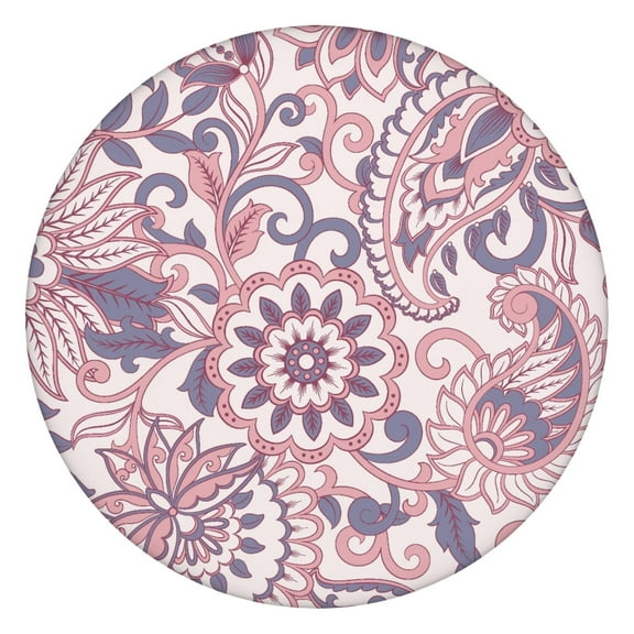 72 Inch Round Stretch Tablecloth - Ethnic Mandala Pattern Waterproof Fitted Table Cover, Anti-Slip Elastic Edge for Outdoor Picnics & Parties