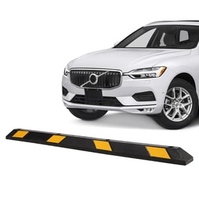 72 Inch Rubber Parking Curb, Heavy Duty Long Garage Floor Wheel Stopper with Highly Visible Yellow Reflective Stripes, for Cars, Trucks, Trailers, Driveways, 1 Pack