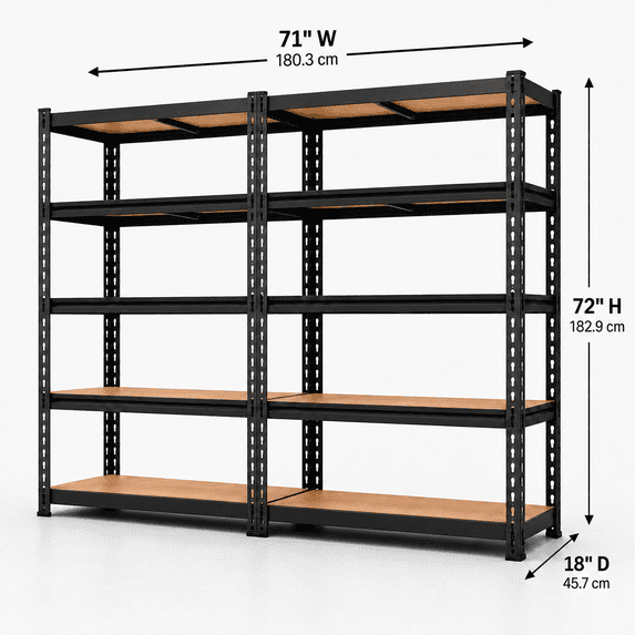 72 Inch Tall 2-Tier Storage Rack 2-Pack