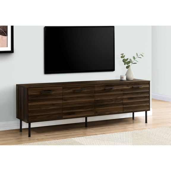 72 Inch Transitional Design | Ample Storage for Media Essentials | Easy - Clean & Organized TV Console