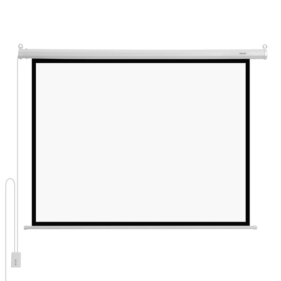 72-Inch Wall-Mounted Electric Projector Screen, 4:3 HD 1080 with Remote - Home Theater