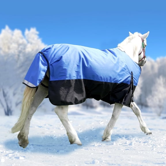 SLSY 72 Inch Winter Horse Blanket, Breathable Warm Horse Blanket, 1200D Waterproof Polyester Horse Blanket, Durable Tear-Resistant Thick Horse Blanket with 221G Filling