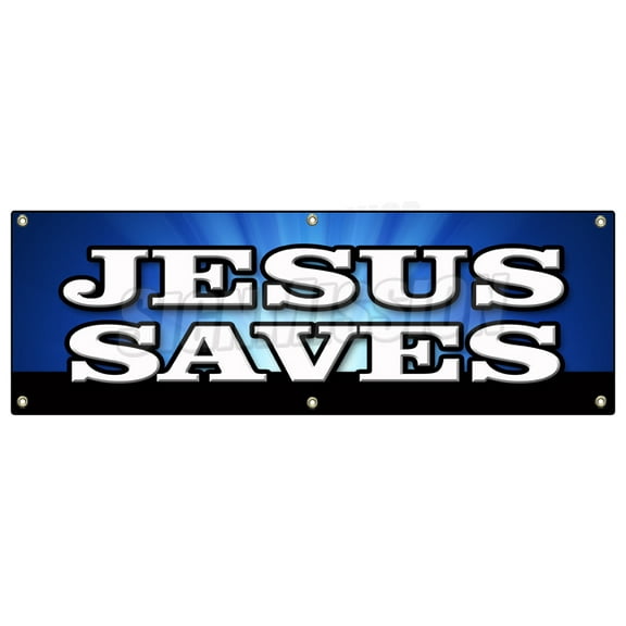 72" JESUS SAVES BANNER SIGN church religious pastor bible christian message