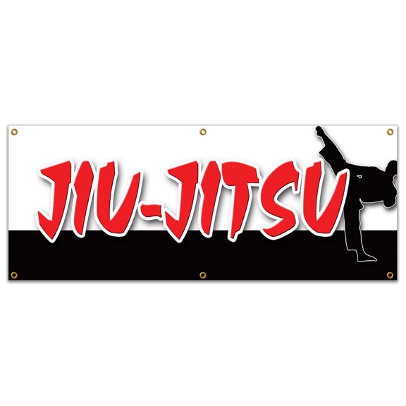 72" JIU-JITSU BANNER SIGN martial art karate self defense school lessons brazilian
