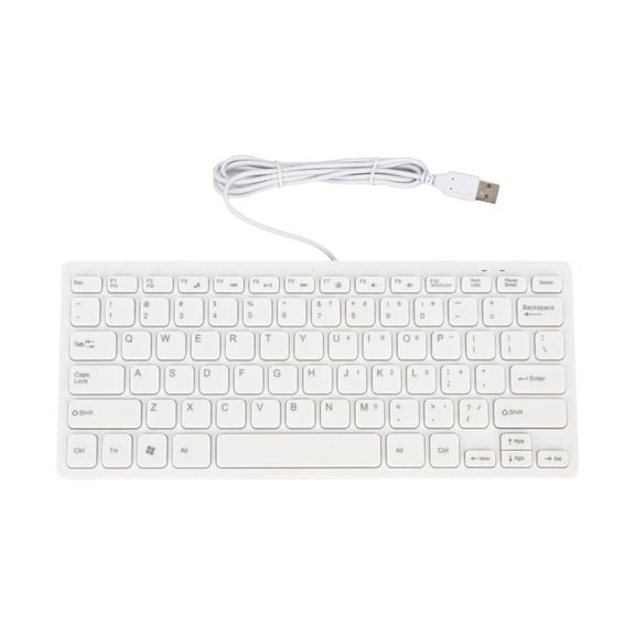 Thin Corded USB 72 Key Keyboard Quiet Operation Lightweight Portable Design Perfect For Travel Small Desks