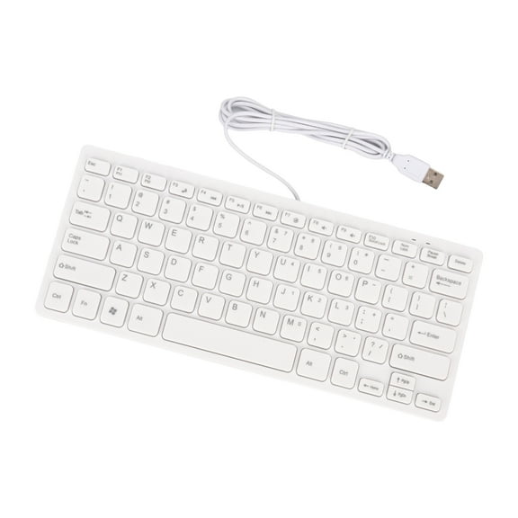 72 Keys USB Corded Keyboard Quiet Tactile Feedback Space Saving and Wide Compatibility Stable Typing