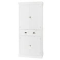 72" Kitchen Pantry Pantry Wardrobe Armoire, White