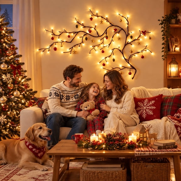 72 LED Indoor Wall Tree Lights Willow Vine Light Artificial Plants Tree Branches Lights With USB Remote, Eight Lighting Modes for Christmas Decoration