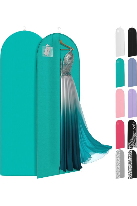 72" Long Dress for Gowns - Wedding Dress Garment Bag for Dresses - Long Garment for Clothes & Closet Storage - Durable Travel Bag for Women with ID Window