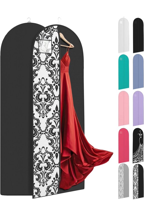 72" Long Dress for Gowns - Wedding Dress Garment Bag for Dresses - Long Garment for Clothes & Closet Storage - Durable Travel Bag for Women with ID Window
