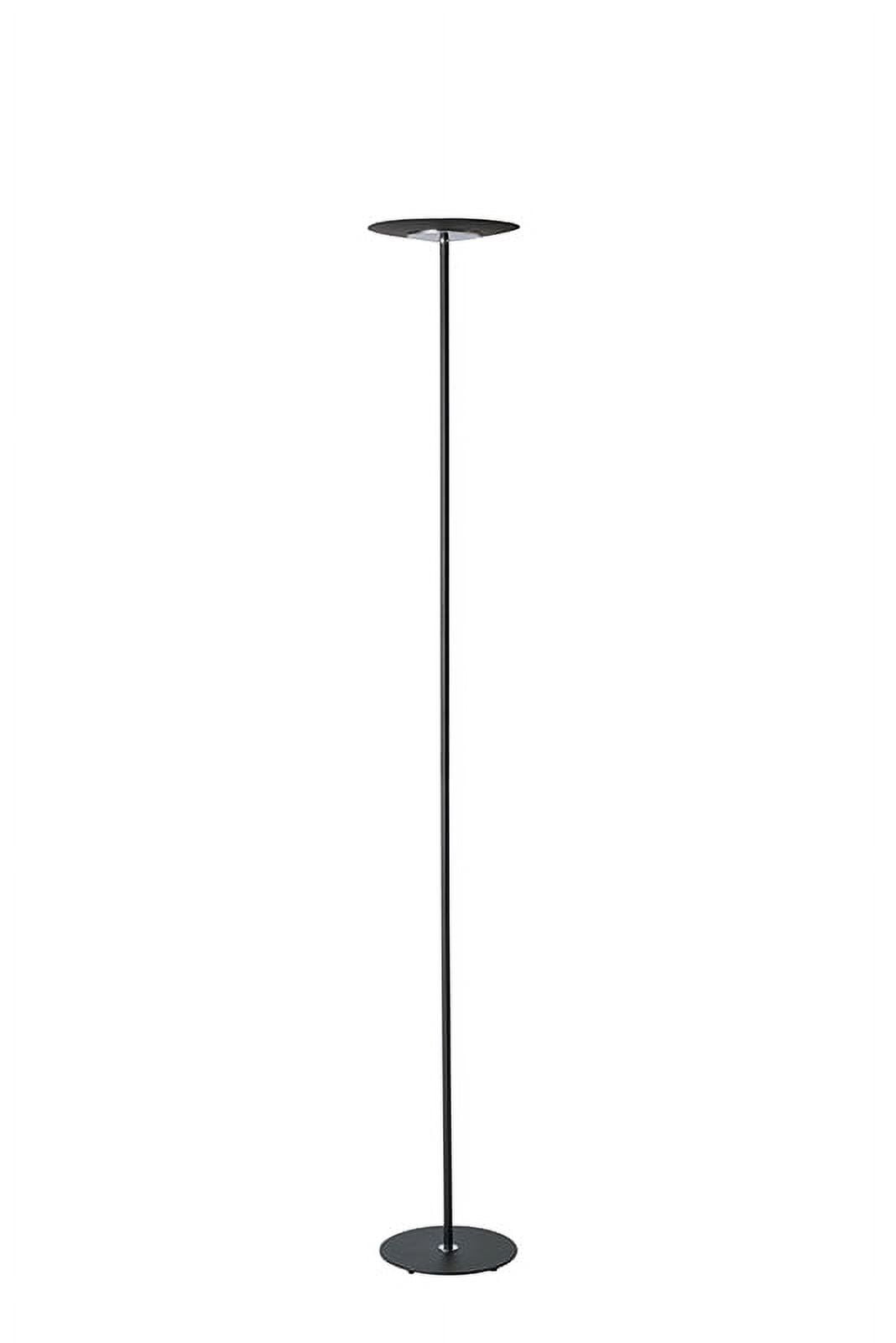 72" MATTE BLACK LED TORCHIERE FLOOR LAMP