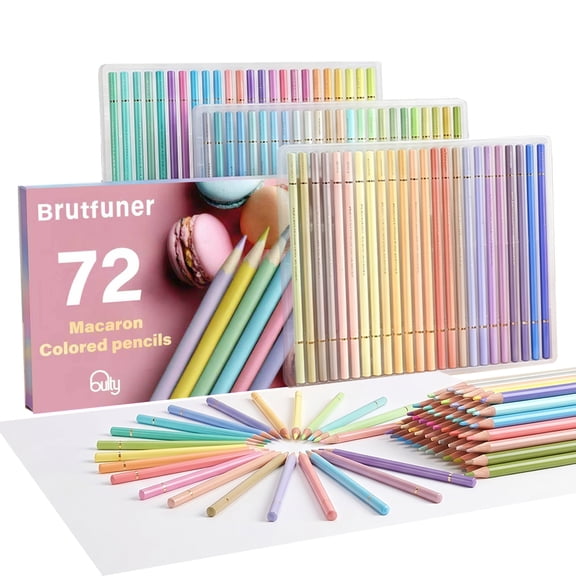 72 Macaron Pastel Colored Pencils Set Soft Core Macaron Colors for Adults Coloring Books Blending Shading Sketching