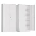 thumbnail image 1 of 72" Metal Storage Cabinet with 2 Doors, Lockable Garage Cabinet with 4 Adjustable Shelves, Tall Cabinet for Home Office, Study, Garage, 1 of 6