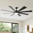 thumbnail image 1 of Vaczon 72" Modern Black Large Smart Ceiling Fan with Dimmable Light and Remote, APP Control, 1 of 13