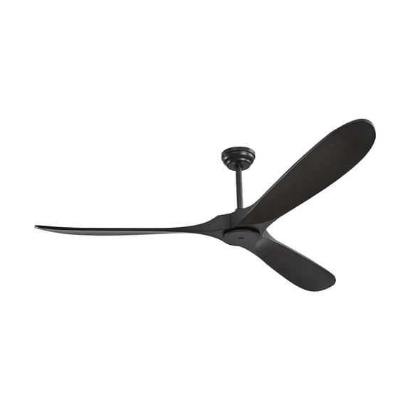 72" Modern Ceiling Fan No Light, 6-Speed Remote, 3 Wood Blades, Reversible DC Motor, Low Profile Flush Mount for Indoor Outdoor Use, Black