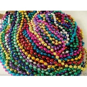 72 Multi-Color Mardi Gras Beads Necklaces Party Favors 6 Dozen Lot