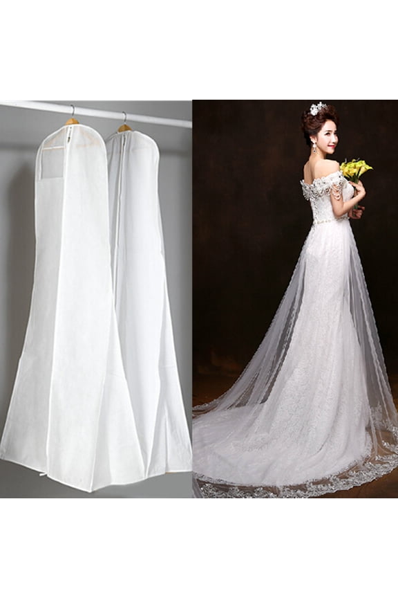 72'' Non-woven Wedding Dress Storage Dust Cover Clothes Garment Bag