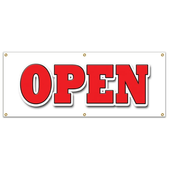 72" OPEN BANNER SIGN grand opening new store for business shop sale retail welcome