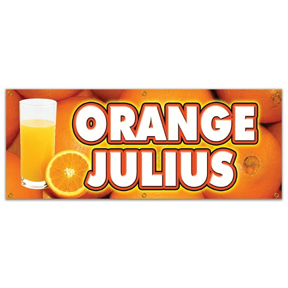 72" ORANGE JULIUS BANNER SIGN fresh drinks cold ice soda water