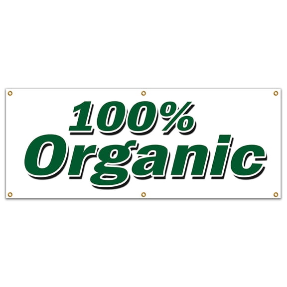 72" ORGANIC BANNER SIGN vegetarian vegan gmo produce healthy fruit veg