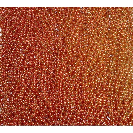 72 Orange Mardi Gras Gra Beads Necklaces Party Favors 6 Dozen Lot