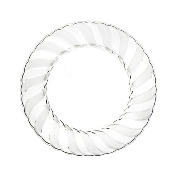 (72 PACK) EcoQuality 6" inch Round Clear Plastic Plates with Flared Rim - Disposable China Like Party Plates, Heavy Duty Salad Plates, Dinner Plate, Dessert, Wedding, Serveware
