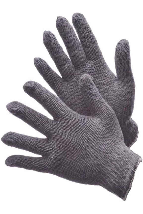 72 PAIRS STRING KNIT GLOVES 500G COTTON / POLYESTER BLEND NATURAL WHITE- SIZE S