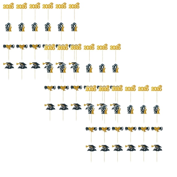 72 PCS 2026 Graduation Cupcake Toppers,Glitter Class of 2026 Cap Diploma Cupcake Picks Contrats Grad Cake Decorations for 2026 Graduation Theme Party Cake Decoration Supplies(Gold)