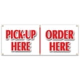 thumbnail image 1 of 72" PICK-UP HERE ORDER HERE BANNER SIGN hamburger pizza french fry ice cream, 1 of 4
