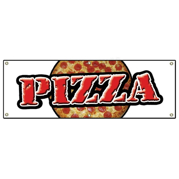 72" PIZZA BANNER SIGN shop place fresh hot signs