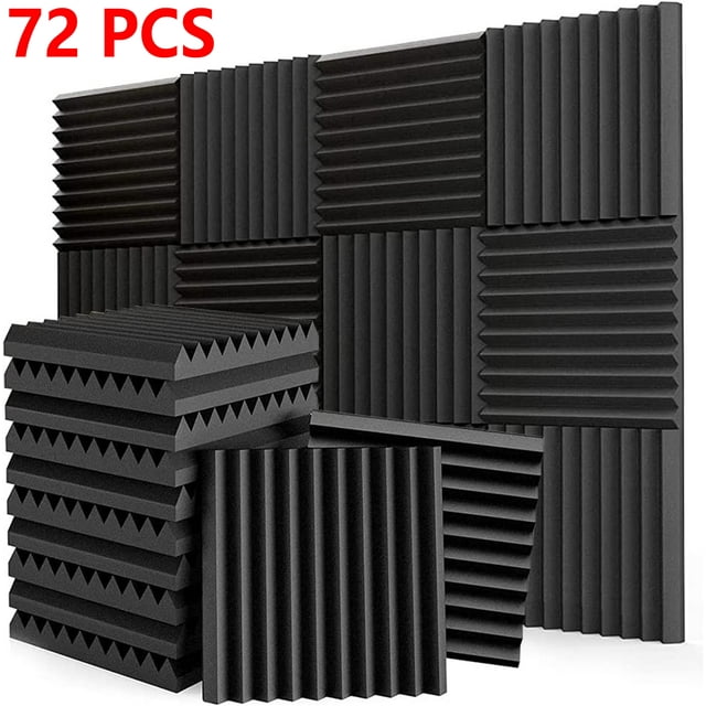 "72 Pack Acoustic Panels, 1"" x 12"" x 12"", Noise Canceling for Studio