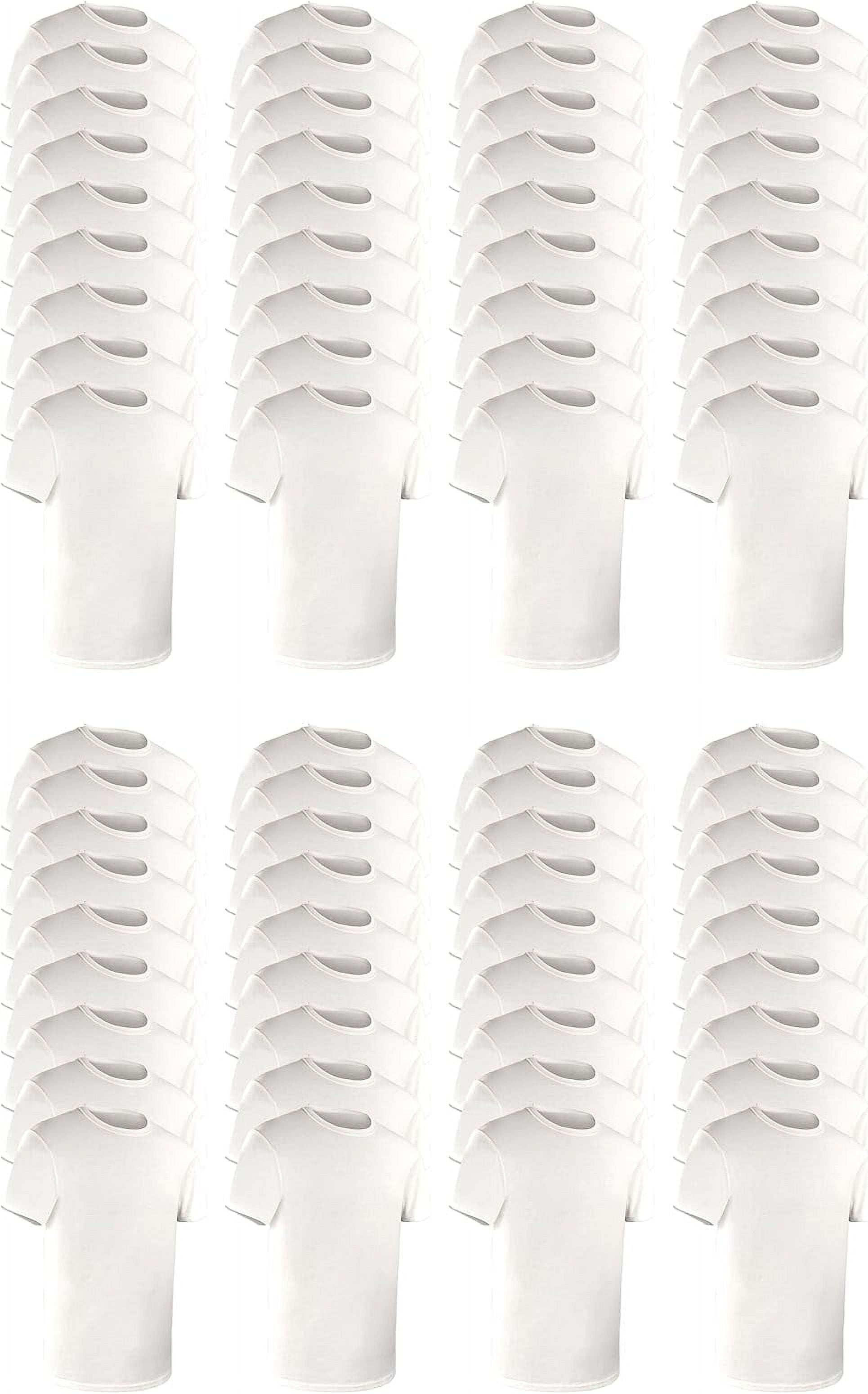 72 Pack Boys Cotton Undershirts in Bulk, Crew Neck, Kids Under Shirt Layer Donations Homeless Shelters Wholesale