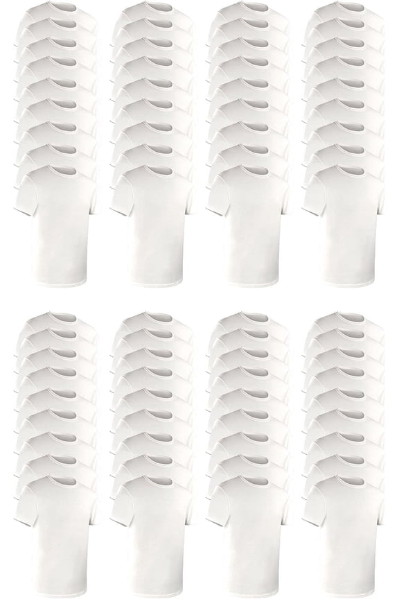 72 Pack Boys Cotton Undershirts in Bulk, Crew Neck, Kids Under Shirt Layer Donations Homeless Shelters Wholesale