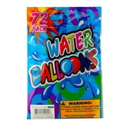 72 Pack Brightly Colored Water Balloons Set, High Quality Plastic for Perfect Outdoor Water Combat Fun, Pops at the Right Time, Includes Hanging Poly Bag for Easy Storage and Carrying, Mix