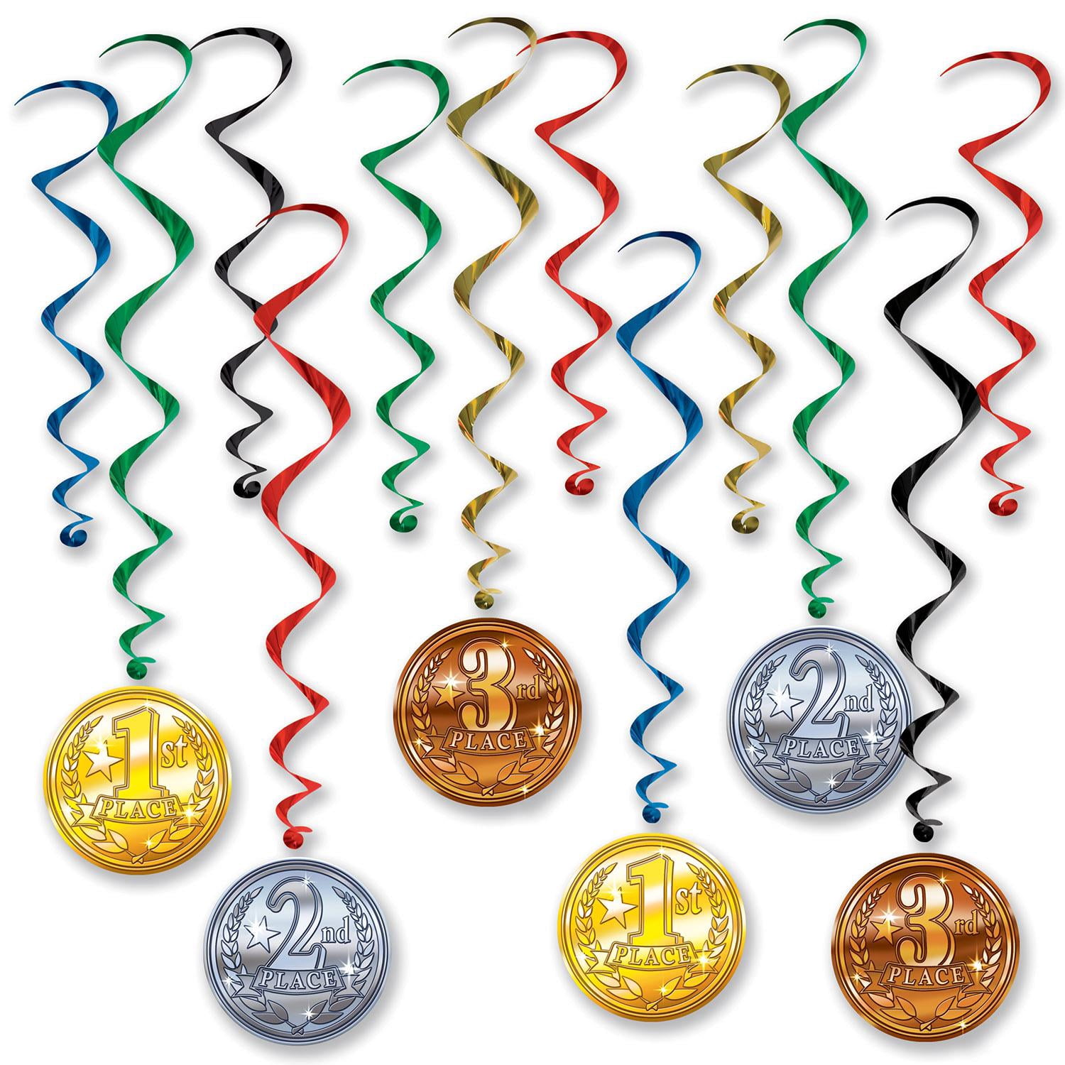 72 Pack Bulk Award Medal Party Whirls