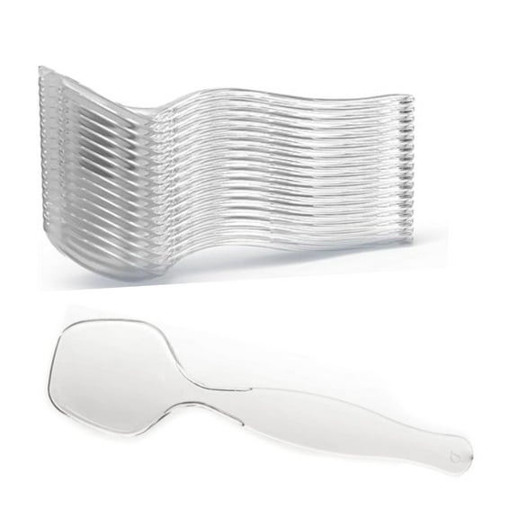 Clear Plastic Disposable Serving Spoons Large 8.5 inches Serving Utensils Heavy Duty Ideal for Soups, Salads Buffet Catering Restaurants Party Weddings - Pack of 72