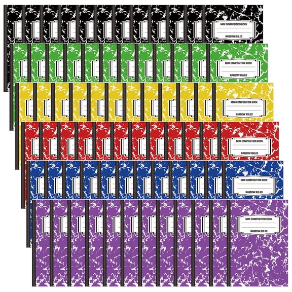 72 Pack Mini Composition Notebooks 40 Pages 3.4 x 4.7 Inch Pocket Size
