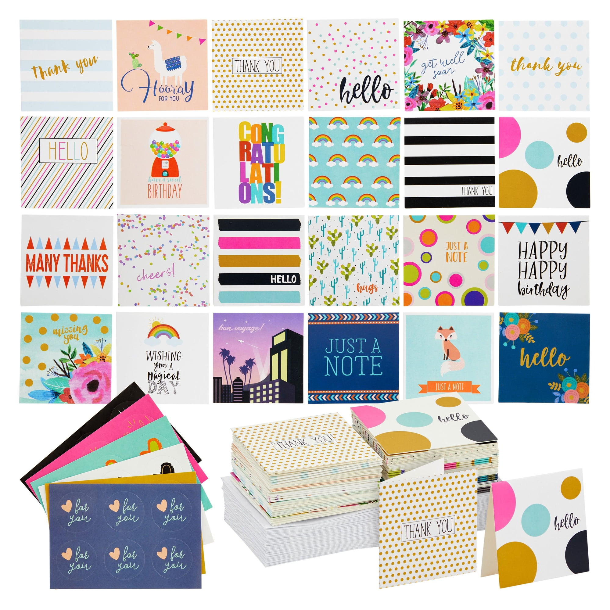 Best Paper Greetings 48 Pack All Occasion Hello Cards with Envelopes, Greeting  Note Cards in 6 Designs, Blank Inside, 4x6 In in 2023