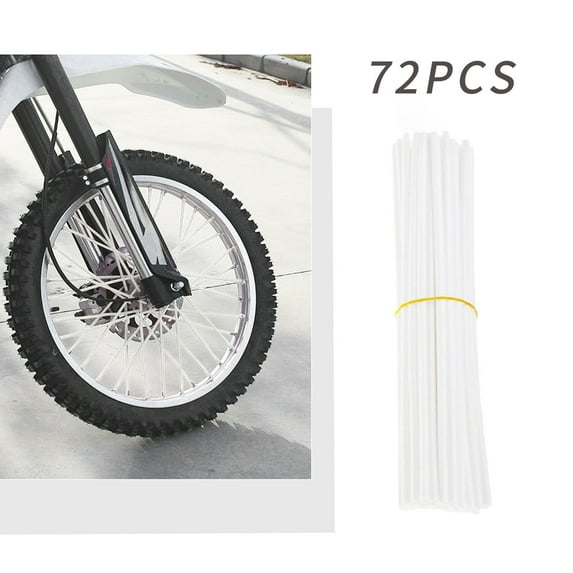72-Pack Plastic Wheel Spoke Decorations | 24cm Colored Spoke Sleeves for Bicycle & Motorcycle | Easy No-Tool Installation | UV Resistant & Weatherproof | 10 Vibrant Colors