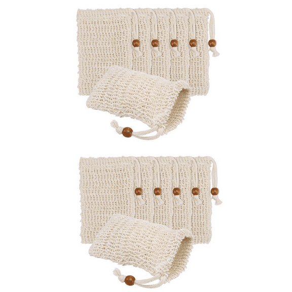 72 Pack Soap Exfoliating Bags,Soap Saver Made Sisal Mesh Soap Bag Bar Soap Bag with Drawstring for Bath & Shower Use